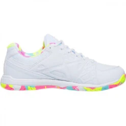 Fila Women’s Double Bounce 3 Pickleball Court Shoes (White/White/Multicolored)