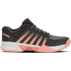 K-Swiss Women’s Express Light Pickleball Shoes (Asphalt/Steel Gray/Peach)