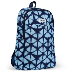 Ame & Lulu Drop Shot Pickleball Backpack (Blue Shibori) 5 Ame & Lulu Drop Shot Pickleball Backpack (Blue Shibori) -Pickleball Supplies DSPBB250 ameandlulu drop shot pickleball backpack blue shibori side 1000 1000