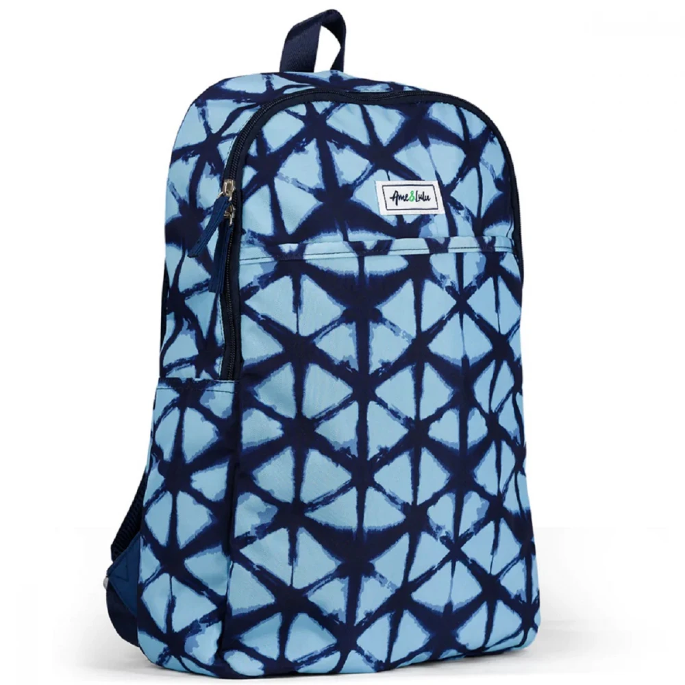 Ame & Lulu Drop Shot Pickleball Backpack (Blue Shibori) 3 Ame & Lulu Drop Shot Pickleball Backpack (Blue Shibori) - Image 3
