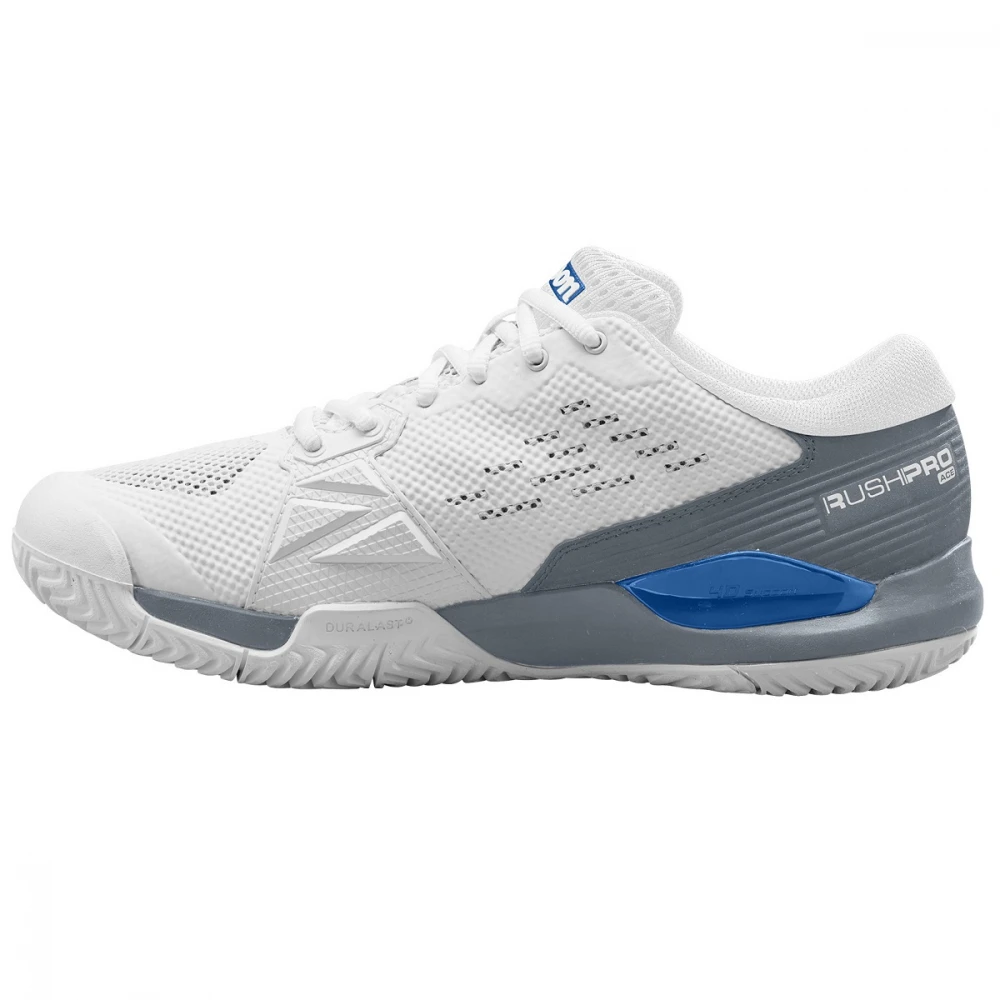 Wilson Men’s Rush Pro ACE Pickler Pickleball Shoes (White/Stormy Weather/Classic Blue) 2 Wilson Men’s Rush Pro ACE Pickler Pickleball Shoes (White/Stormy Weather/Classic Blue) - Image 2