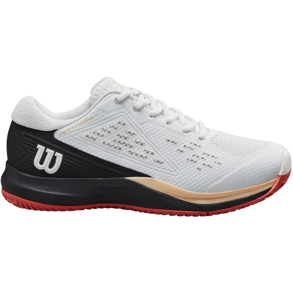 Wilson Women’s Rush Pro ACE Pickler Pickleball Shoes (White/Black/Living Coral)