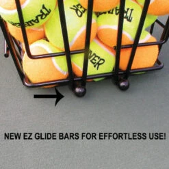 MasterPro Stand-Up 50 Ball Hopper (Tennis Or Pickleball) -Pickleball Supplies ball basket ez glide bar masterpro 72 ball hopper 1 1000 1000